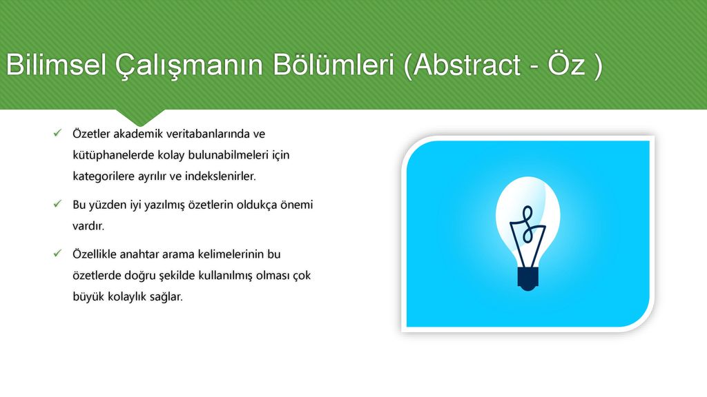 Akademik Yazının Bölümleri ppt indir